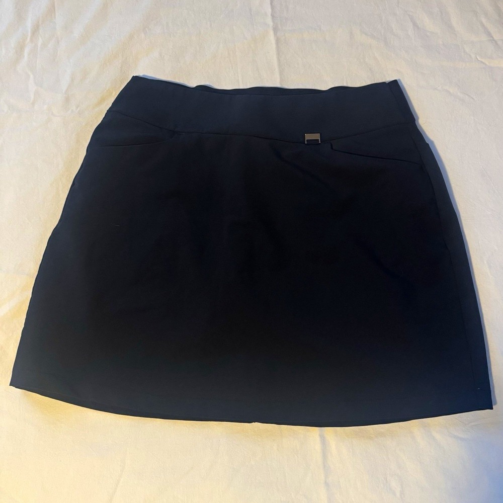 Greg Norman PlayDry Women's Black Golf Skort S Short Pull-On Pockets Stretch